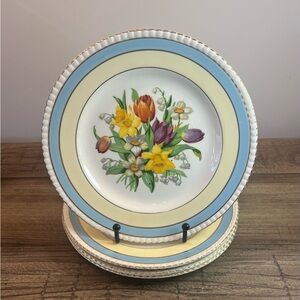 4  FONDEVILLE Ambassador Ware Salad Plate Floral Shabby  Decor England